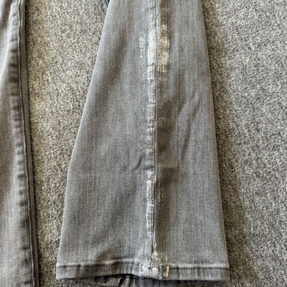 Frame Le High Straight Field Foil Tux Gray Womens Ankle Jeans Sz 27 Cotton Blend - Picture 4 of 14
